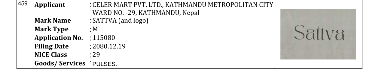 Original bulletin entry for SATTVA (and logo)