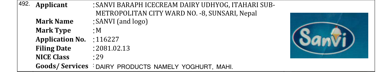 Original bulletin entry for SANVI (and logo)