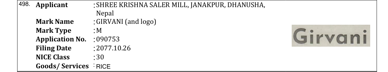 Original bulletin entry for GIRVANI (and logo)
