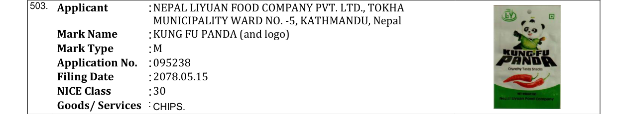 Original bulletin entry for KUNG FU PANDA (and logo)