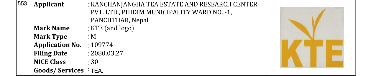 Original bulletin entry for KTE (and logo)
