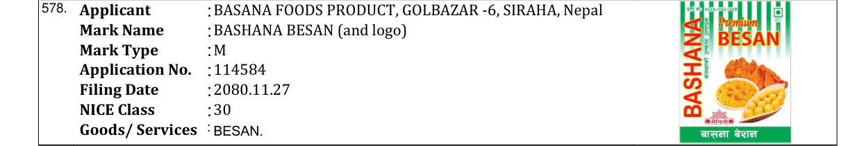 Original bulletin entry for BASHANA BESAN (and logo)
