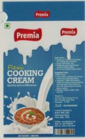 PREMIA FLEXI COOKING CREAM (and logo) trademark logo