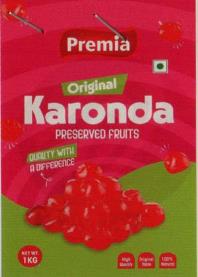 PREMIA ORIGINAL KARONDA (and logo) trademark logo