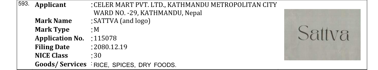 Original bulletin entry for SATTVA (and logo)