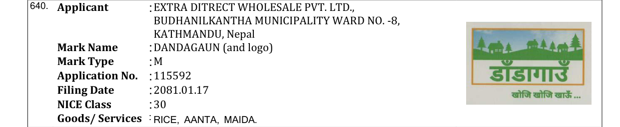 Original bulletin entry for DANDAGAUN (and logo)