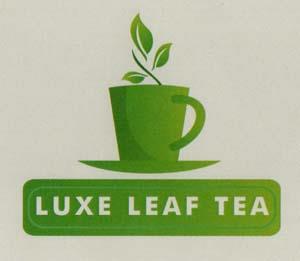 LUXE LEAF TEA (and logo) trademark logo