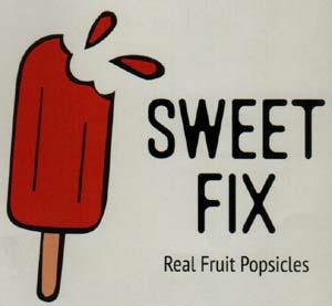 SWEET FIX REAL FRUIT POPSICLES (and logo) trademark logo