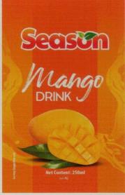 SEASON MANGO DRINK (and logo) trademark logo