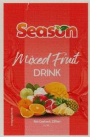 SEASON MIXED FRUIT DRINK (and logo) trademark logo