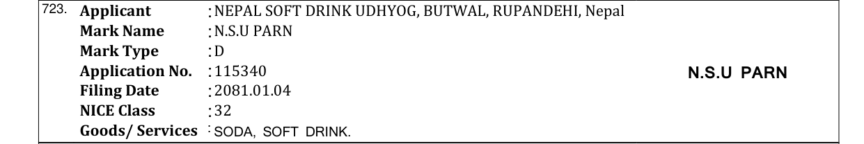 Original bulletin entry for N.S.U PARN