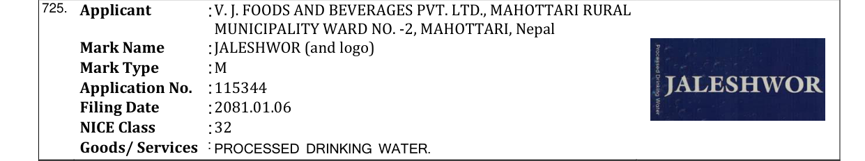 Original bulletin entry for JALESHWOR (and logo)