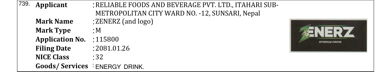 Original bulletin entry for ZENERZ (and logo)
