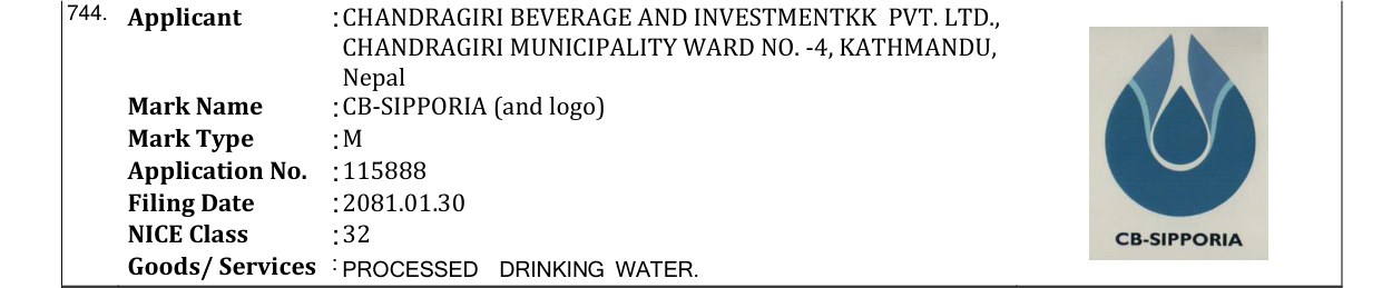 Original bulletin entry for CB-SIPPORIA (and logo)