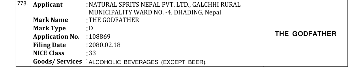 Original bulletin entry for THE GODFATHER