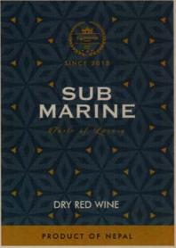 SUB MARINE DRY RED WINE (and logo) trademark logo