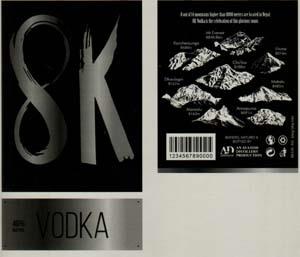 8K VODKA (and logo) trademark logo