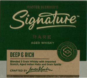 SIGNATURE RARE AGED WHISKY (and logo) trademark logo