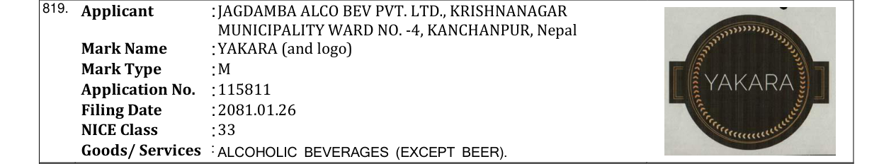 Original bulletin entry for YAKARA (and logo)