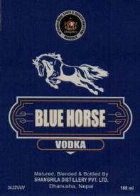BLUE HORSE VODKA (and logo) trademark logo