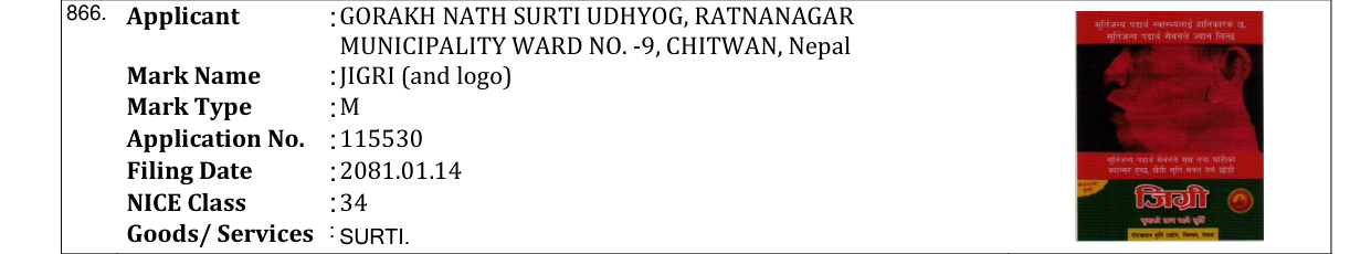 Original bulletin entry for JIGRI (and logo)