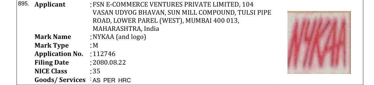 Original bulletin entry for NYKAA (and logo)