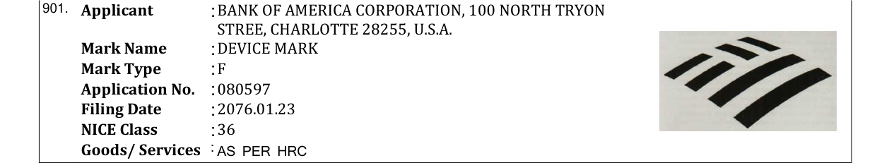Original bulletin entry for DEVICE MARK
