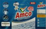 AMCO DETERGENT POWDER (and logo) trademark logo