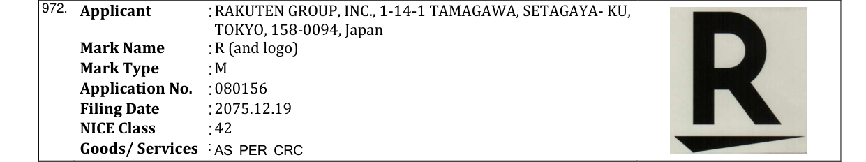 Original bulletin entry for R (and logo)