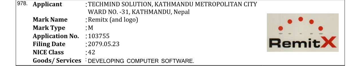 Original bulletin entry for Remitx (and logo)