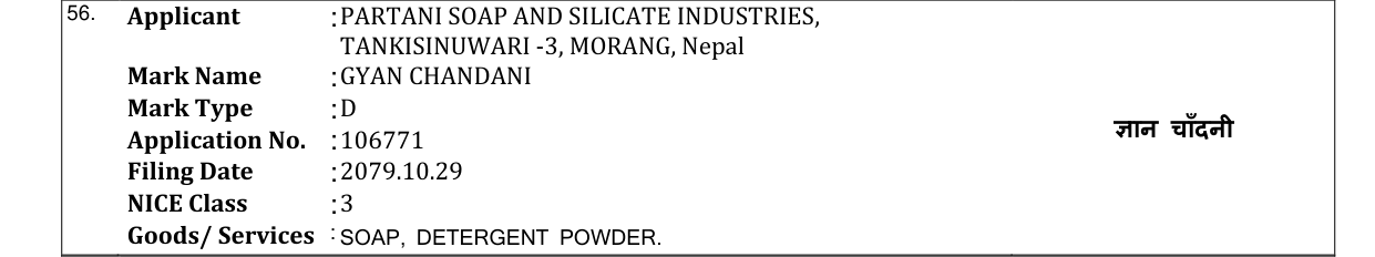 Original bulletin entry for GYAN CHANDANI
