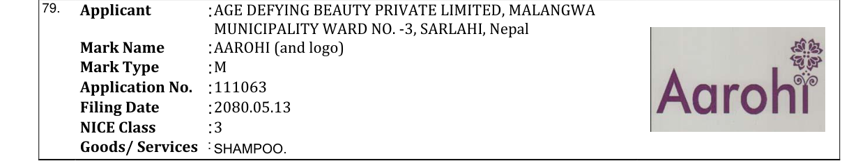 Original bulletin entry for AAROHI (and logo)