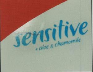 SENSITIVE +ALOE & CHAMOMILE (and logo) trademark logo