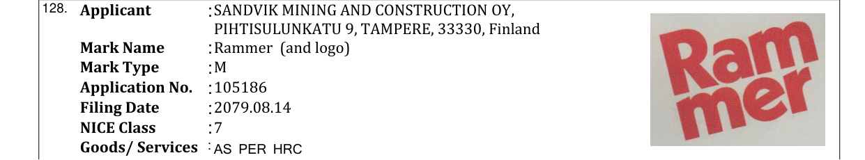 Original bulletin entry for Rammer (and logo)