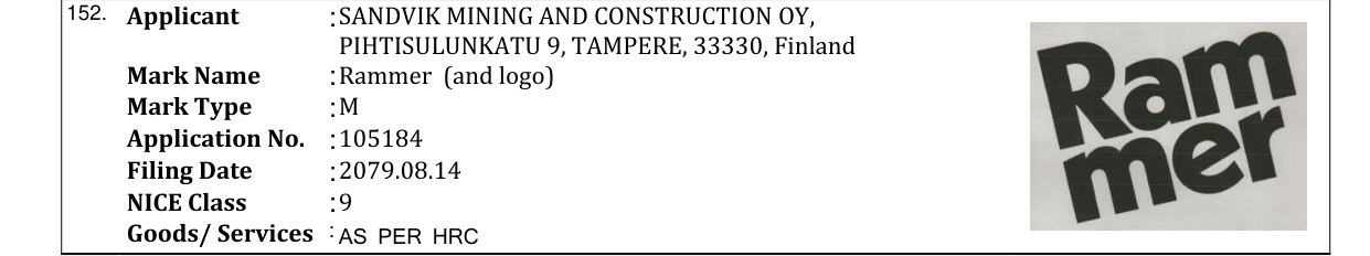 Original bulletin entry for Rammer (and logo)