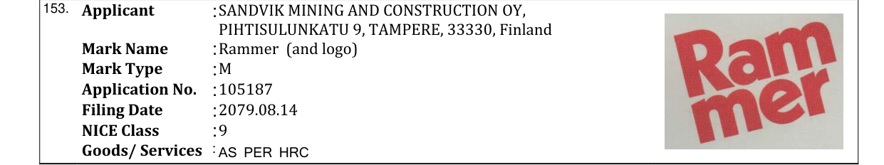 Original bulletin entry for Rammer (and logo)