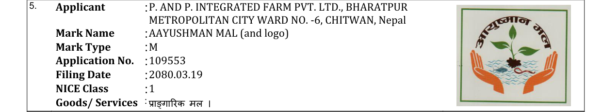 Original bulletin entry for AAYUSHMAN MAL (and logo)