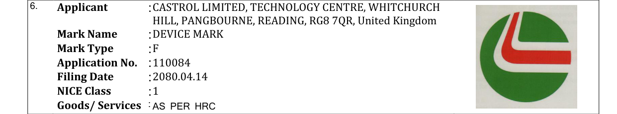 Original bulletin entry for DEVICE MARK