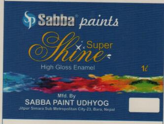 SABBA PAINTS SUPER SHINE (and logo) trademark logo