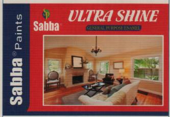 SABBA PAINTS ULTRA SHINE (and logo) trademark logo