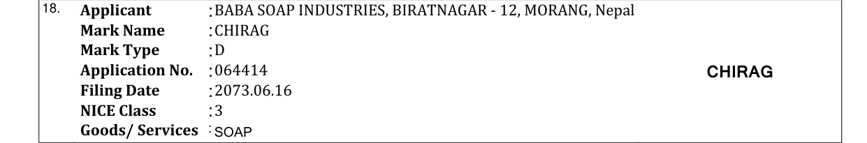 Original bulletin entry for CHIRAG