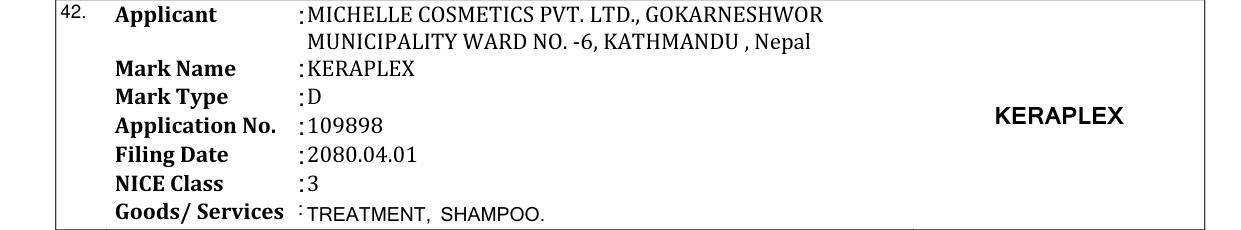 Original bulletin entry for KERAPLEX