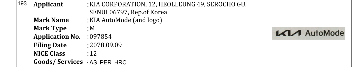 Original bulletin entry for KIA AutoMode (and logo)