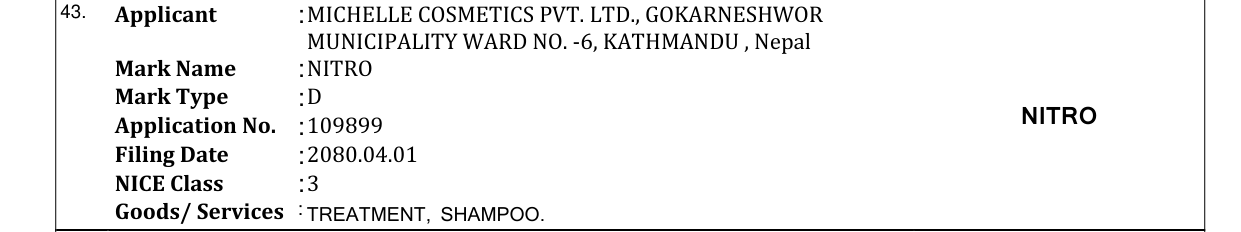 Original bulletin entry for NITRO