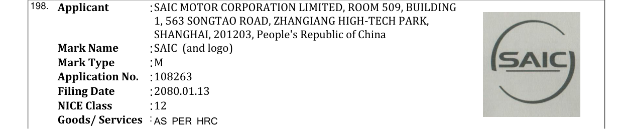 Original bulletin entry for SAIC (and logo)