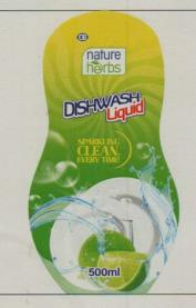 NATURE HERBS DISH WASH LIQUID (and logo) trademark logo