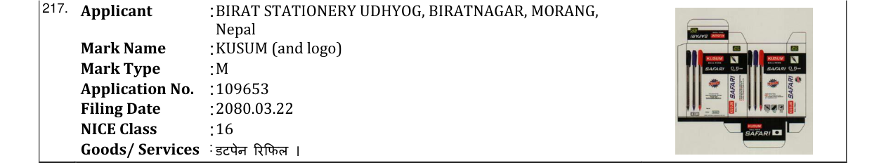 Original bulletin entry for KUSUM (and logo)