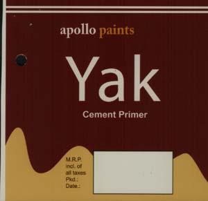 APOLLO PAINTS YAK CEMENT (and logo) trademark logo