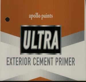 APOLLO PAINTS ULTRA EXTERIOR CEMENT PRIMER (and logo) trademark logo