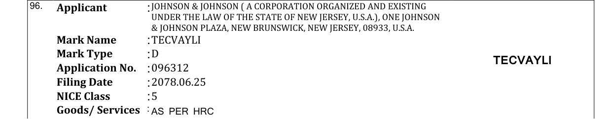 Original bulletin entry for TECVAYLI